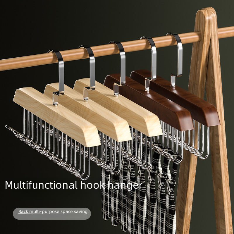 Solid Wood Hanger 8 Hook Multi Hook Hanger