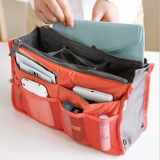 Velvet Shell Portable Double Zipper Cosmetic Bag Multifunctional Toiletries Storage Bag Bag in Bag Finishing Storage Bag